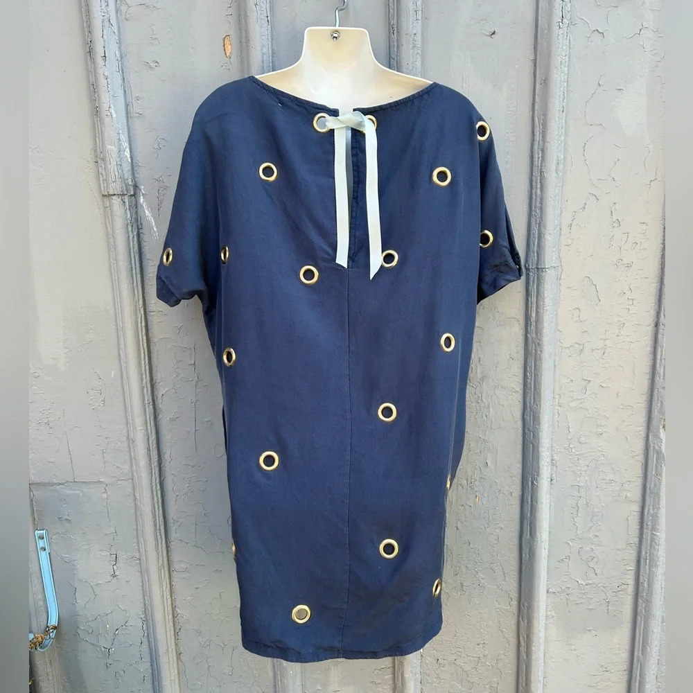 Stella McCartney Navy Silk Grommet Dress, size 38 - Picture 15 of 16